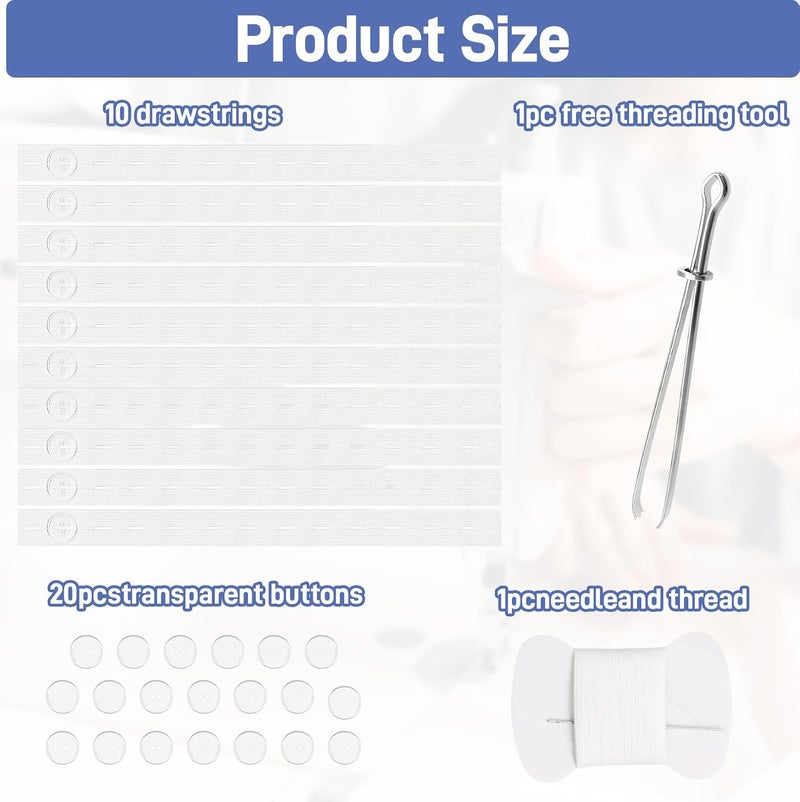 Vidroxin 10Pcs Pant Waist Tightener Kit, Waist Tightener for Pants Women Men, Jeans Button Tightener Tool with 20 Buttons - Image 3